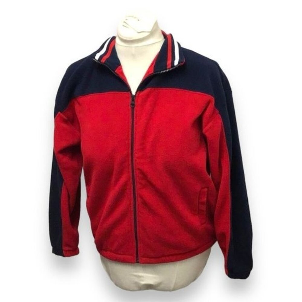 Outlooks Mens Full Zip Soft Fleece Jacket, Red, size M